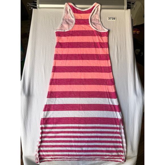 Basic Edition Big Girl Maxi Dress size M (7/8) Sleeveless Slit Side Stretch Pink - Picture 7 of 7